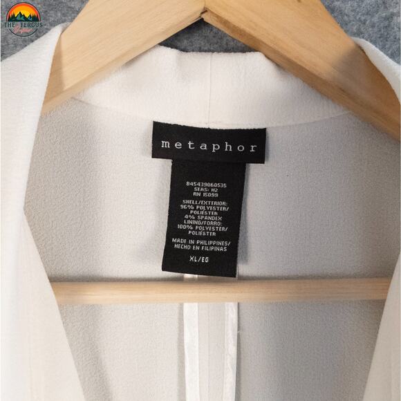 Metaphor Blazer White Ivory Long Sleeve Formal Single-Breasted Women's Size XL - Picture 8 of 11